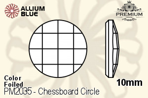 プレミアム Chessboard Circle Flat Back (PM2035) 10mm - カラー 裏面フォイル
