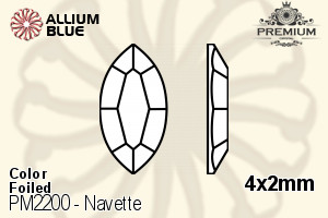 PREMIUM CRYSTAL Navette Flat Back 4x2mm Light Sapphire F