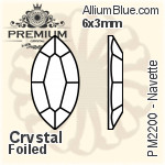 PREMIUM Navette Flat Back (PM2200) 4x2mm - Crystal Effect With Foiling