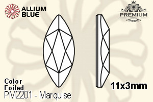 PREMIUM CRYSTAL Marquise Flat Back 11x3mm Light Siam F