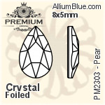 PREMIUM Pear Flat Back (PM2303) 8x5mm - Clear Crystal With Foiling