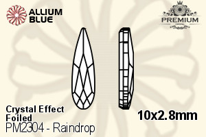 PREMIUM Raindrop Flat Back (PM2304) 10x2.8mm - Crystal Effect With Foiling - Click Image to Close