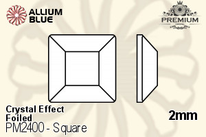 PREMIUM CRYSTAL Square Flat Back 2mm Crystal Moonlight F