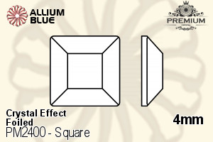 PREMIUM CRYSTAL Square Flat Back 4mm Crystal Vitrail Medium F