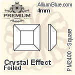PREMIUM Square Flat Back (PM2400) 3mm - Clear Crystal With Foiling
