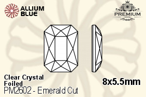 PREMIUM CRYSTAL Emerald Cut Flat Back 8x5.5mm Crystal F