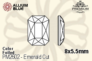 PREMIUM CRYSTAL Emerald Cut Flat Back 8x5.5mm Light Siam F