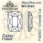 PREMIUM Emerald Cut Flat Back (PM2602) 8x5.5mm - Clear Crystal With Foiling