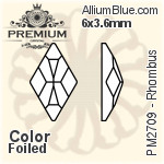 プレミアム Rhombus Flat Back (PM2709) 6x3.6mm - カラー 裏面フォイル