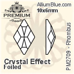 PREMIUM Rhombus Flat Back (PM2709) 10x6mm - Color With Foiling