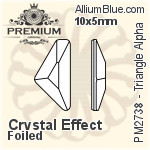 プレミアム Triangle Alpha Flat Back (PM2738) 10x5mm - クリスタル エフェクト 裏面フォイル