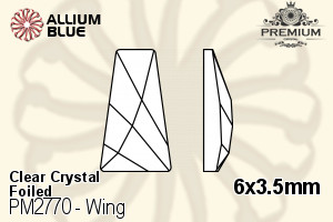 プレミアム Wing Flat Back (PM2770) 6x3.5mm - クリスタル 裏面フォイル