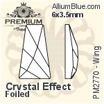 PREMIUM Wing Flat Back (PM2770) 6x3.5mm - Color With Foiling