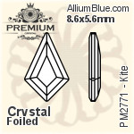 PREMIUM Kite Flat Back (PM2771) 6.4x4.2mm - Crystal Effect With Foiling