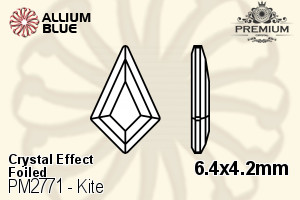 PREMIUM Kite Flat Back (PM2771) 6.4x4.2mm - Crystal Effect With Foiling - 关闭视窗 >> 可点击图片