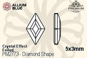 PREMIUM CRYSTAL Diamond Shape Flat Back 5x3mm Crystal Aurore Boreale F
