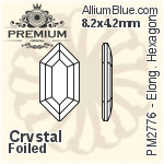 PREMIUM Elongated Hexagon Flat Back (PM2776) 8.2x4.2mm - Crystal Effect With Foiling