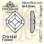 PREMIUM Concise Hexagon Flat Back (PM2777) 5x4.2mm - Clear Crystal With Foiling
