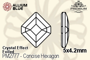 PREMIUM CRYSTAL Concise Hexagon Flat Back 5x4.2mm Crystal Aurore Boreale F