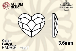 PREMIUM CRYSTAL Heart Flat Back 3.6mm Peridot F