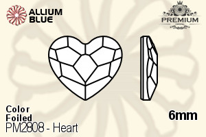 プレミアム Heart Flat Back (PM2808) 6mm - カラー 裏面フォイル