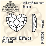 PREMIUM Heart Flat Back (PM2808) 6mm - Crystal Effect With Foiling