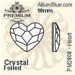 PREMIUM Heart Flat Back (PM2808) 10mm - Clear Crystal With Foiling