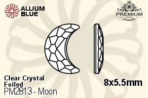 PREMIUM Moon Flat Back (PM2813) 8x5.5mm - Clear Crystal With Foiling - 关闭视窗 >> 可点击图片