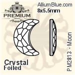 PREMIUM Moon Flat Back (PM2813) 6x4mm - Clear Crystal With Foiling
