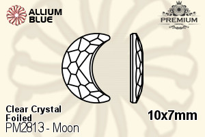 PREMIUM Moon Flat Back (PM2813) 10x7mm - Clear Crystal With Foiling - 關閉視窗 >> 可點擊圖片