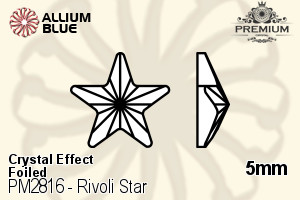PREMIUM Rivoli Star Flat Back (PM2816) 5mm - Crystal Effect With Foiling