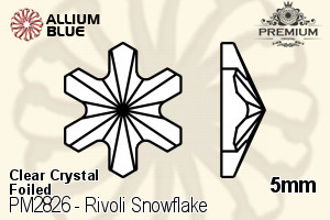 プレミアム リボリ Snowflake Flat Back (PM2826) 5mm - クリスタル 裏面フォイル