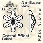 PREMIUM Rivoli Snowflake Flat Back (PM2826) 5mm - Crystal Effect With Foiling