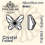 PREMIUM Butterfly Flat Back (PM2854) 6mm - Clear Crystal With Foiling