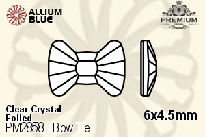PREMIUM Bow Tie Flat Back (PM2858) 6x4.5mm - Clear Crystal With Foiling - 關閉視窗 >> 可點擊圖片