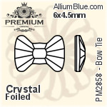 PREMIUM Bow Tie Flat Back (PM2858) 9x6.5mm - Clear Crystal With Foiling