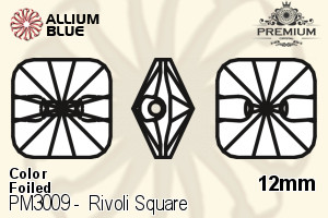 PREMIUM Rivoli Square Sew-on Stone (PM3009) 12mm - Color With Foiling - 关闭视窗 >> 可点击图片