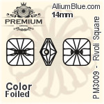 PREMIUM Rivoli Square Sew-on Stone (PM3009) 14mm - Color With Foiling