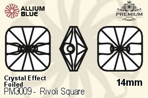 PREMIUM Rivoli Square Sew-on Stone (PM3009) 14mm - Crystal Effect With Foiling - Click Image to Close