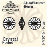 PREMIUM Rivoli Sew-on Stone (PM3015) 10mm - Clear Crystal With Foiling