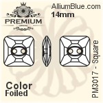 PREMIUM Square Sew-on Stone (PM3017) 14mm - Color With Foiling