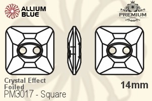 PREMIUM CRYSTAL Square Sew-on Stone 14mm Crystal Aurore Boreale F