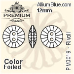 Swarovski Round Button (3015) 12mm - Color With Platinum Foiling