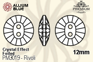 PREMIUM Rivoli Sew-on Stone (PM3019) 12mm - Crystal Effect With Foiling