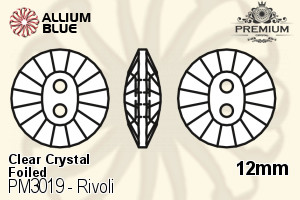 PREMIUM Rivoli Sew-on Stone (PM3019) 12mm - Clear Crystal With Foiling - Haga Click en la Imagen para Cerrar