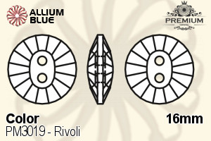 PREMIUM CRYSTAL Rivoli Sew-on Stone 16mm Jet
