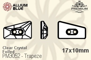 PREMIUM CRYSTAL Trapeze Sew-on Stone 17x10mm Crystal F