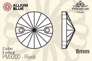 PREMIUM Rivoli Sew-on Stone (PM3200) 8mm - Color With Foiling