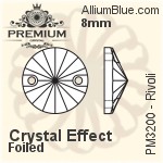 PREMIUM Rivoli Sew-on Stone (PM3200) 12mm - Clear Crystal With Foiling