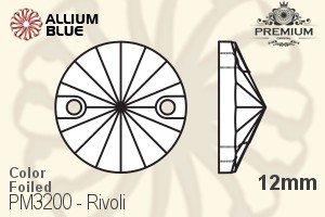 PREMIUM CRYSTAL Rivoli Sew-on Stone 12mm Light Siam F